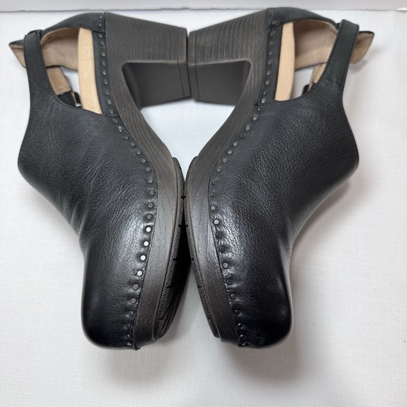 DANSKO Sassy Black Milled Burnished Leather Platform Block Heel Shoes Sz 39 - Picture 4 of 9